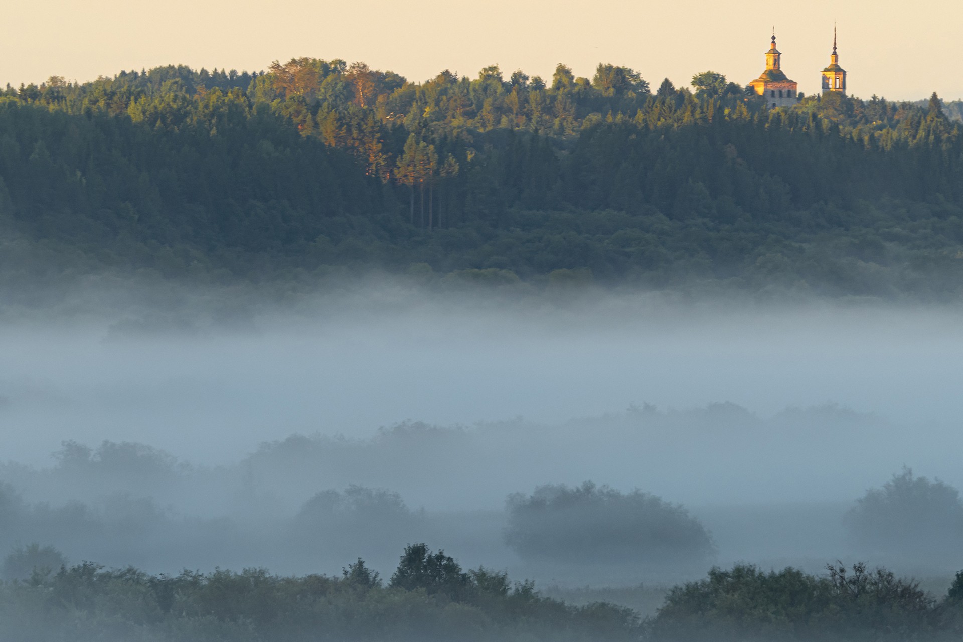 В утреннем  тумане